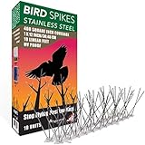 ASPECTEK Taubenabwehr, Edelstahl Vogelspikes 10 Fuß (3 Meter), Taubenabwehr, Vogelabwehr-Kit ohne Transparentem Silikonkleber