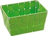 WENKO 20359100 Aufbewahrungskorb Adria Mini Grün - Badkorb, rechteckig, Polypropylen, 19 x 9 x 14 cm