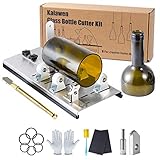 Kalawen Glasschneider für Flaschen Edelstahl Flaschenschneider 5 Verstellbares Rad Glasschneider Bottle Cutter Kit zur DIY Flaschen Pflanzmaschinen Kronleuchter aus Glas Kerzenständer