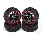 Dilwe 4 Stücke Fernbedienung Auto Gummireifen Racing Off-Road Fahrzeug Felge für RC 1:10 Autoteil( Kornmuster)