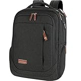 KROSER Laptop Rucksack Schulrucksack 17,3 Zoll Tagesrucksack Wasserabweisende Laptoptasche mit USB Ladeanschluss für Business/Schule/Reisen/Frauen/Männer-Schwarz MEHRWEG