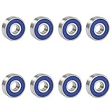 TRIXES 8 x reibungsfreie Kugellager ABEC 9 für Skateboard, Roller, Inline Skates