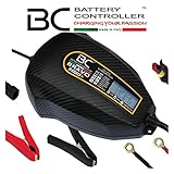 BC Battery Controller BC BRAVO 2000+, Digitales Batterieladegerät und Erhaltungsladegerät mit LCD, Batterie- und Ladesystem-Prüfgerät für alle 12V Blei-Säure Autobatterien und Motorradbatterien, 2 Amp