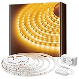 Govee 5m 3000K Warmweiss LED Strip, LED Lichtband, 300 LEDs, warmweiß, dimmbar, für Spiegel Deko Party Küche