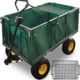Deuba Bollerwagen herausnehmbare Plane bis 550kg belastbar Handwagen Gartenkarre Gartenwagen Transportwagen Karre