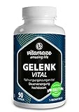 Gelenk Vital Kapseln hochdosiert mit Glucosamin + Chondroitin + Hyaluronsäure + MSM, 90 Kapseln als 1 Monatskur, Natürliche Nahrungsergänzung ohne Zusatzstoffe, Made in Germany