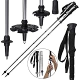 ALPIDEX Trekkingstöcke Vario Faltstöcke Wanderstöcke Nordic Walking Stöcke Carbon verstellbar 105-125 cm Ultraleicht Packmaß 33,5 cm