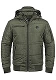 Blend Boris Herren Winter Jacke Steppjacke Winterjacke gefüttert mit Stehkragen und Abnehmbarer Gefütterter Kapuze, Größe:XL, Farbe:Peat Green (77200)