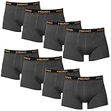 HEAD 8 er Pack Boxer Boxershorts Men Pant Unterwäsche, Dunkelgrau, L