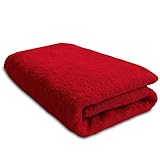 Lanudo XXL-Duschtuch Pure Line Badetuch mit Webbordüre 100% Baumwolle, Rot