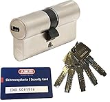 ABUS EC660 Profil-Doppelzylinder Länge (a/b) 30/30mm (c=60mm) mit 5 Schlüssel, mit Sicherungskarte