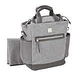 Ergobaby Baby Wickeltasche und Wickelruckruck Grau Multifunktional Wasserabweisend inkl. Wickelunterlage für Unterwegs Abwaschbar