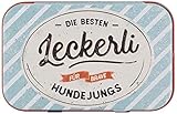 Nostalgic-Art 82108 Retro Leckerli-Dose PfotenSchild – Hundejungs – Geschenk-Idee für Hunde-Besitzer, Blech-Box für unterwegs, Vintage-Design