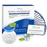 BESTOPE 40Pcs White Stripes mit LED Zahnaufhellung Licht Bleaching Strips Teeth Whitening Kit, Zahnbleaching Set Zahnpflege Set für Zähne Weisser Entfernen Verfärbungen Effektiv & Erfrischen den Ate