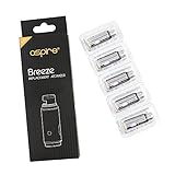 Aspire Breeze Ersatzspulen Kopf (0,6 Ohm) für elektronische Zigarette, Breeze Atomizer Original E-Zigaretten Vape Core (5 Stück / Packung), Nikotin-frei, keine E-Flüssigkeit