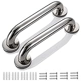 Shackcom 2pcs 30cm Bad Haltegriff Edelstah Sicherheitsgriff Rutschfest für Dusche Bad Handläufe Wandhalter Wandhaltegriff Handtuchhalter Badewannengriff für Kinder Schwangere Senioren Deaktiviert