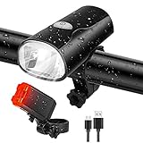 Tatopa Fahrradlicht Led Set Fahrradlichter | StVZO Zugelassen Fahrradlampe | USB Wiederaufladbare Frontlicht und Rücklicht | Wasserdicht Fahrrad Licht Fahrradbeleuchtung