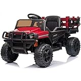 BPD Elektroauto für Kinder Elektrisches Kinderauto Farm Truck Pick-up LKW Traktor BDM0926 mit Ledersitz, Eva-Reifen (ROT)