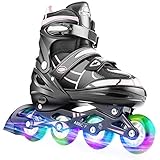 Hikole Vestellbare Inliner Größe 34-37 Inline Skates Kinder mit beleuchteten Rädern Rollschuhe für Jungen Mädchen Anfänger Damen Herren