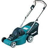 Makita dlm380pf4 38 cm Rasenmäher mit 4 x 3.0 A Batterien und dc18rd Twin Port Ladegerät, 18 V, Blau, Silber, L