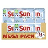 Sun All-in-1 Spülmaschinentabs, spezielles Format, für kleine Spülmaschine oder Reinigung, reduziert 156 Waschgänge, 6 x 26 Tabs