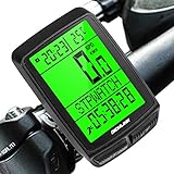Dichlink Fahrradcomputer Kabellos, Fahrradtacho Wasserdicht Großer LCD-Bildschirm, 20 Funktionen Tacho Fahrrad kabellos Zeitschaltuhr, 5 Spracheinstellungen