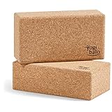Yogibato Yogablock Kork & E-Book mit Übungen | Yoga Block 2er Set | Natur Korkblock für Yoga und Fitness – Pilates & Hatha Klotz – Cork Brick – Yogaklotz 100% Naturkork