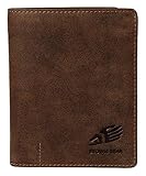 Brown Bear Unisex Geldbörse Damen Herren Leder Braun Vintage Hochformat RFID Schutz viele Fächer Used Look hochwertig Echtleder BB Design Portemonnaie Geldbeutel Portmonee BB IBP 2051 br