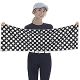 FINGER TEN Golftuch Damen für Golftaschen Mit Clip Grommet Waffle Pack Towel Golf Handtuch Mikrofaser 110×38cm Leopard Weißer Punkt Mehrfarben DREI Muster (Weißer Punkt)