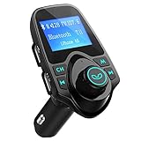 OMORC Bluetooth FM Transmitter Radio Adapter für iPhone Android-Schwarz