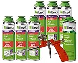 illbruck Profi Set 6x FM220 PUR Montageschaum Pistolenschaum á 500ml Dosen + illbruck AA290 Reiniger + Schaumpistole Compact
