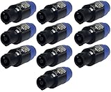 10x Adam Hall 7871 - PA Lautsprecher Stecker 4 polig schraubbar, Speaker-Stecker Kabelstecker