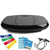 Bluefin Fitness Dual-Motor 3D Vibrationsplatte | Extra Große Anti-Rutsch-Oberfläche | Bluetooth Lautsprecher | Fett Abbauen und Body Shaping von Hause | UK Design