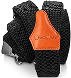 Decalen Hosenträger für Herren breit extra starken 4 cm mit 3er Clips Y Form Lang für Männer und Damen Eine Größe Passt Alle Verschiedenen Farben (Schwarz 1)