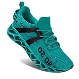 Wonesion Herren Fitness Laufschuhe Atmungsaktiv rutschfeste Mode Sneaker Sportschuhe,3 Lake Blau,43 EU