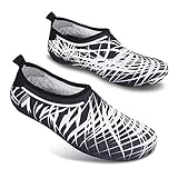 VILISUN Badeschuhe Wasserschuhe für Herren Damen Aquaschuhe Strandschuhe Schnell Trocknend Slip on Breathable Schwimmschuhe Surfschuhe für Beach Pool Surfen Yoga, Weiß, 36/37 EU