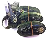 4x Ratschenspanngurt Spanngurt mit Ratsche 6 Meter EN Norm Farbe: Bundeswehr oliv , iapyx®