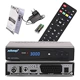 Ankaro DCR 3000 Plus digitaler 1080p Full HD Kabel-Receiver für Kabelfernsehen (HDTV, DVB-C/C2, HDMI, Scart, Coaxial, Mediaplayer, USB) automatische Installation–schwarz