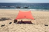 Neso Zelte Strand Zelt mit Sand Anker, Portable Baldachin Sunshade - 2,1m x 2,1m - Patentierte verstärkte Ecken (Koralle)