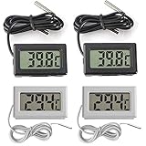 Thlevel Mini LCD Digital Thermometer Temperatur Luftfeuchtigkeit Tester (4 PCS mit extern Sensor)