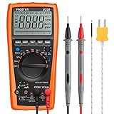 Proster Digitaler Multimeter VC99 6000 Counts Automatischer Bereich Amp Ohm Volt Meter mit K-Typ Thermoelementen Kapazität Frequenz Celsius Temperatur Testen Max. Messwert bis zu 5999 und 2000 uF