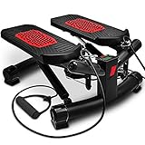 Sportstech 2in1 Twister Stepper mit Power Ropes - STX300 Modell 2021 Drehstepper & Sidestepper für Anfänger & Fortgeschrittene, Up-Down-Stepper mit Multifunktions-Display, Hometrainer Widerstand