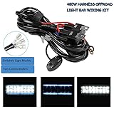 YUGAUNG Update Version LED Balken Beam Kabel 3M 480W 14AWG 3 Drähte Verdrahtung wasserdichter LED Balken mit Relais und Universalschalter für Auto SUV ATV LKW 1 Kabelsteuerung 2 Sätze LED-Balken