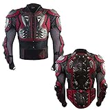 Possbay XL Motorradjacke Protektorenjacke Brustpanzer Ski Snowboard Motocross Quad BMX Protektoren Jacke Rot