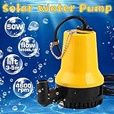 SISHUINIANHUA 50W 4500L / H 5M DC 12V / 24V Solarwasser-Pumpe Brushless Motor Wasserzirkulation Tauchpumpe Bewässerung Brunnen Fischteich,12v