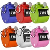 AFUNTA Mini bunter Handtally -Kostenz?hler 4-stellige Anzeige f¨¹r Lap / Sport / Trainer / Schule / Event - enthaltenes 1pcs Sports Z?hler (Silberfarbe ) mit Metall-Material und 5pcs (Rosa / Orange / Blau / Gr¨¹n / Rot) mit ABS-Kunststoff Geh?usematerial.
