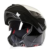 Klapphelm, Integralhelm mit Sonnenvisier von CMX Spacer schwarz glänzen in den Größen XL