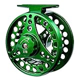 LPATTERN Angelrolle- 2+1BB Fliegenrolle Fliegenfischen Rollen mit Aluminium Legierungs-Körper Fly Fishing Reel, FR01B-Grün, 5/6
