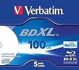 Verbatim BD-R Single Layer 6 -fache Brenngeschwindigkeit, Printable Surface Scratchguard Plus, 5er Packung, 43789