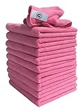 Mikrofaser Tücher - Packung mit 10 Tücher - Groß 40cm x 40cm - Rosa - Super zum reinigen von Autos , Booten , Küchen , Badezimmer, Spiegel usw. Vertrags Qualität verwendet von Reinigungs Profis - Verbilligte Reinigungs Artikel für den täglichen Gebra